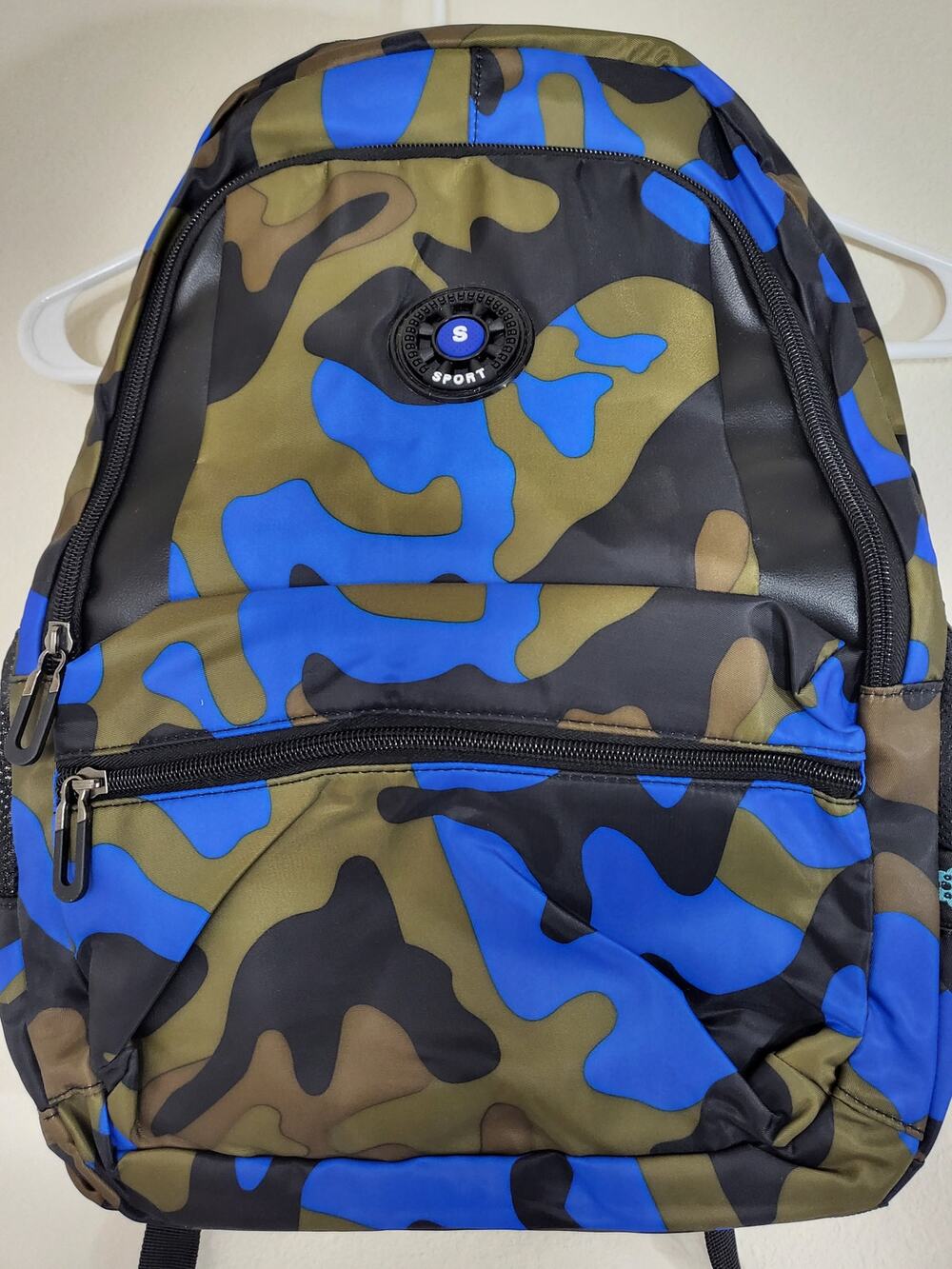 Blue Camouflage Backpack Lightweight Water Resistant School Hiking Travel NEW